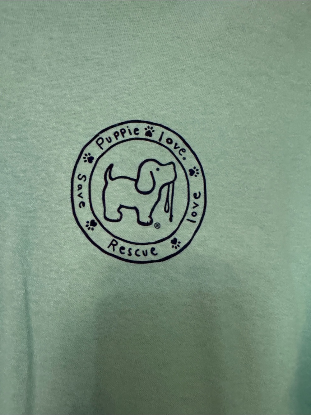 EUC Puppie Love Light Green/Teal short sleeve shirt-w/ Maryland Blue Crabs logo - Picture 3 of 4
